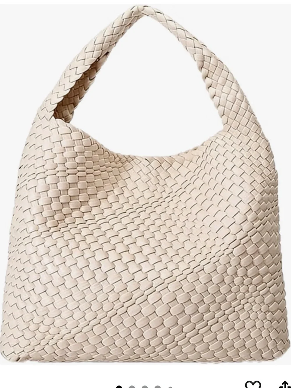 Woven Hobo Tote Bag - Cream